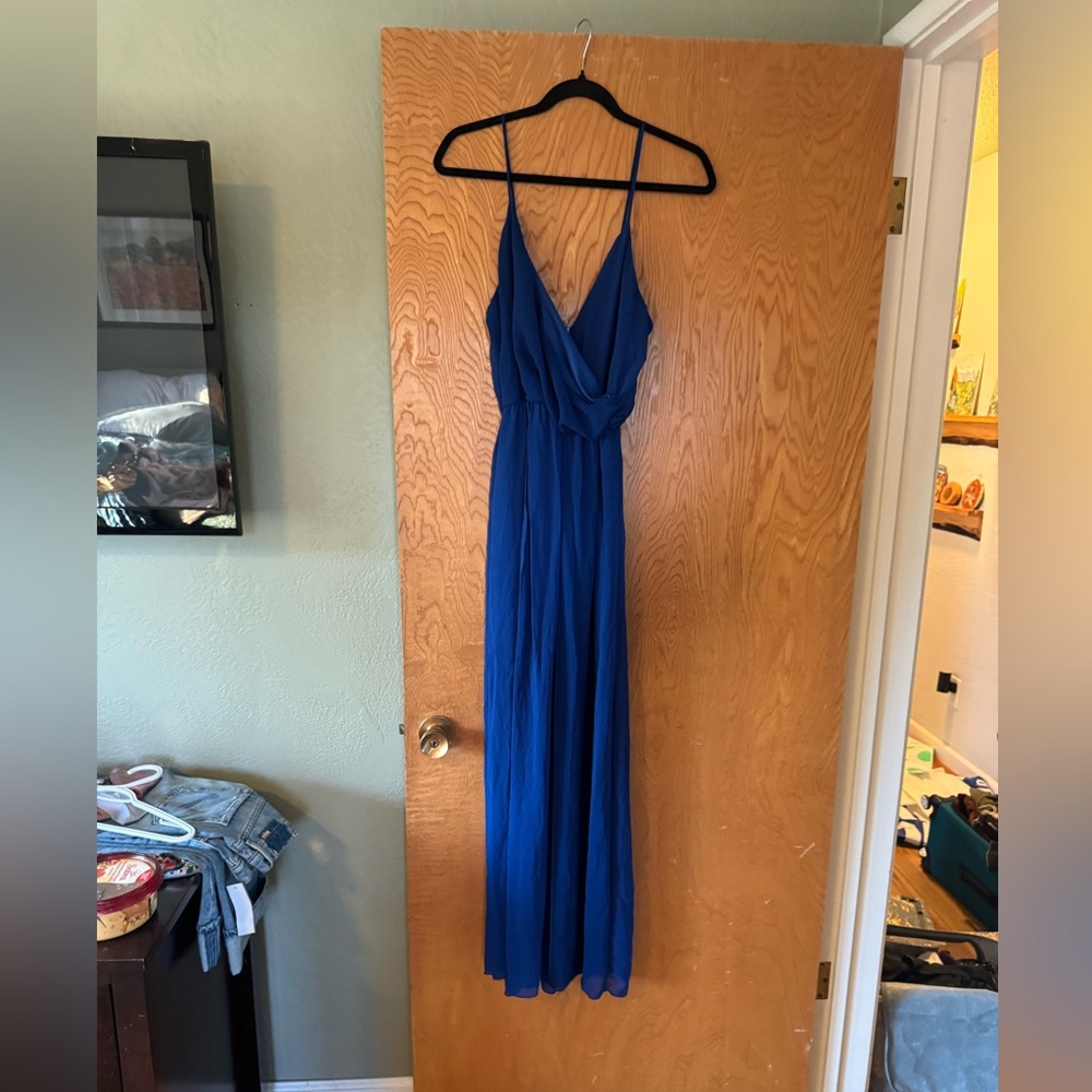 Libian Elegant Blue Maxi Dress